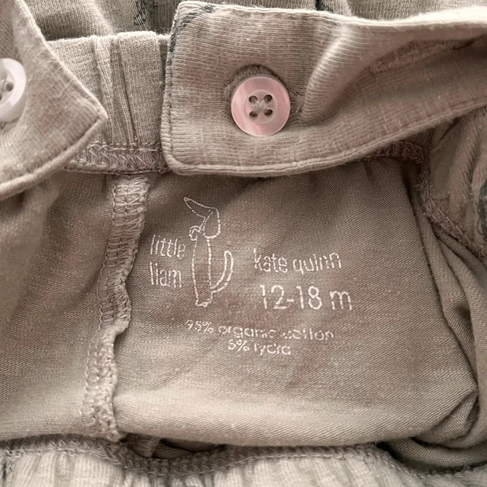 Kate Quinn Little Liam Organic Cotton Guitar Print Overall Romper 12-18M